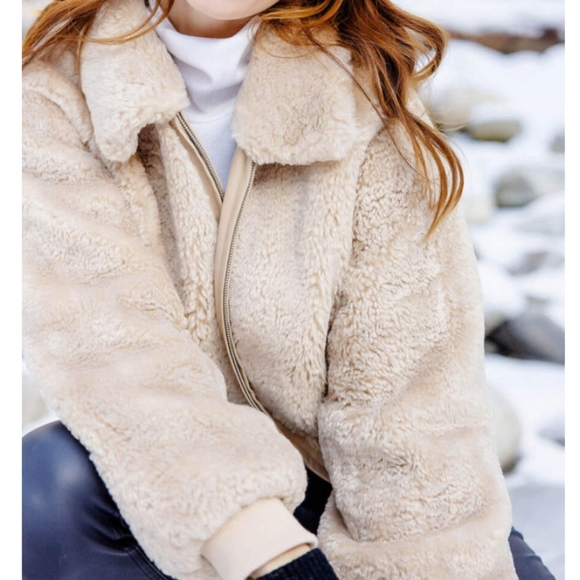 🧸 EUC Donna Salyers Fabulous Furs Slone Faux Sherpa Lined Zip Front Teddy Coat - Picture 6 of 16